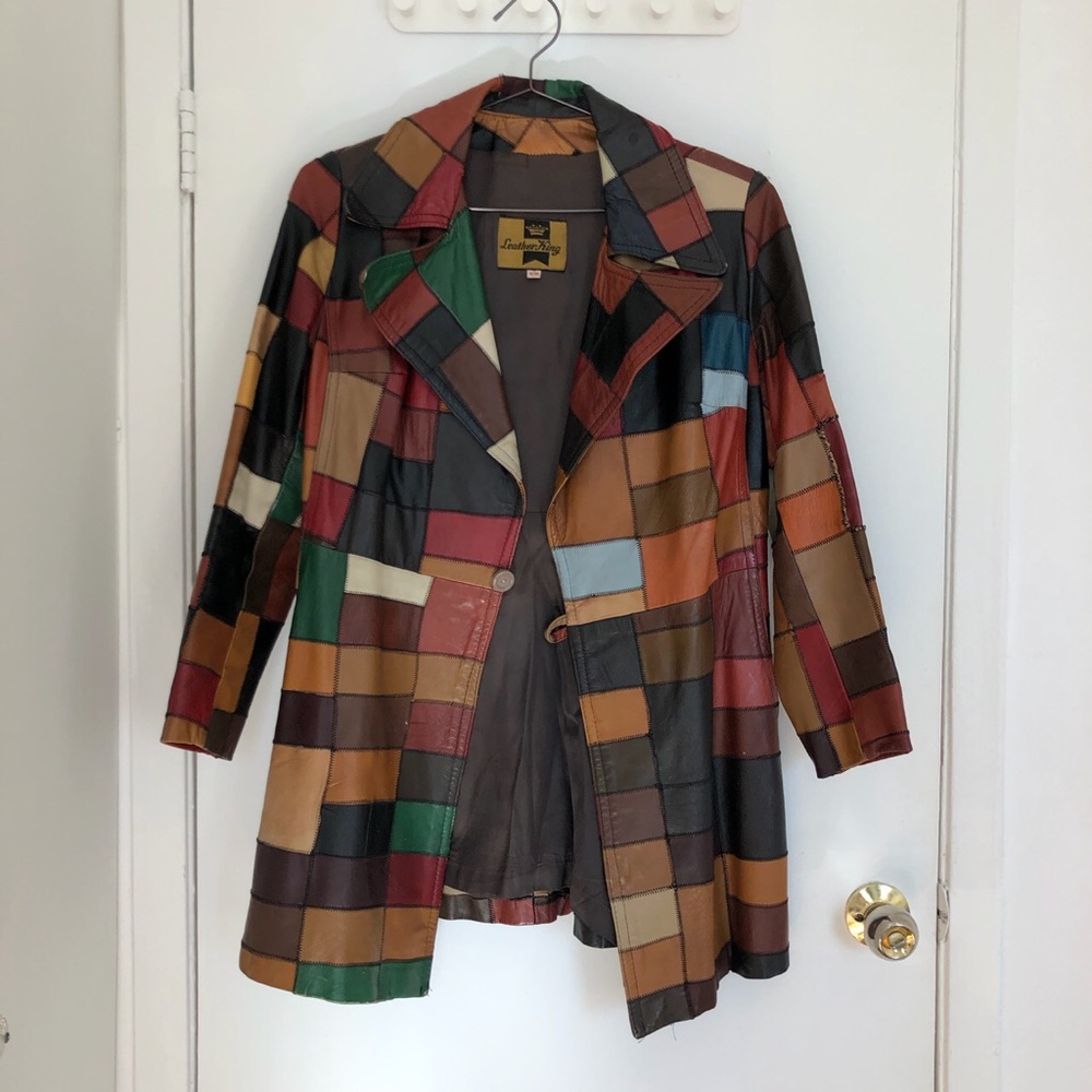 70’s Vintage Leather Patched Jacket